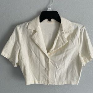 brandy melville collared button tee